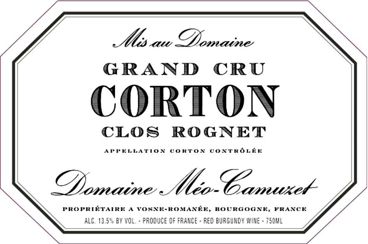 Domaine Meo-Camuzet Corton Clos Rognet Grand Cru 2010 Front Label
