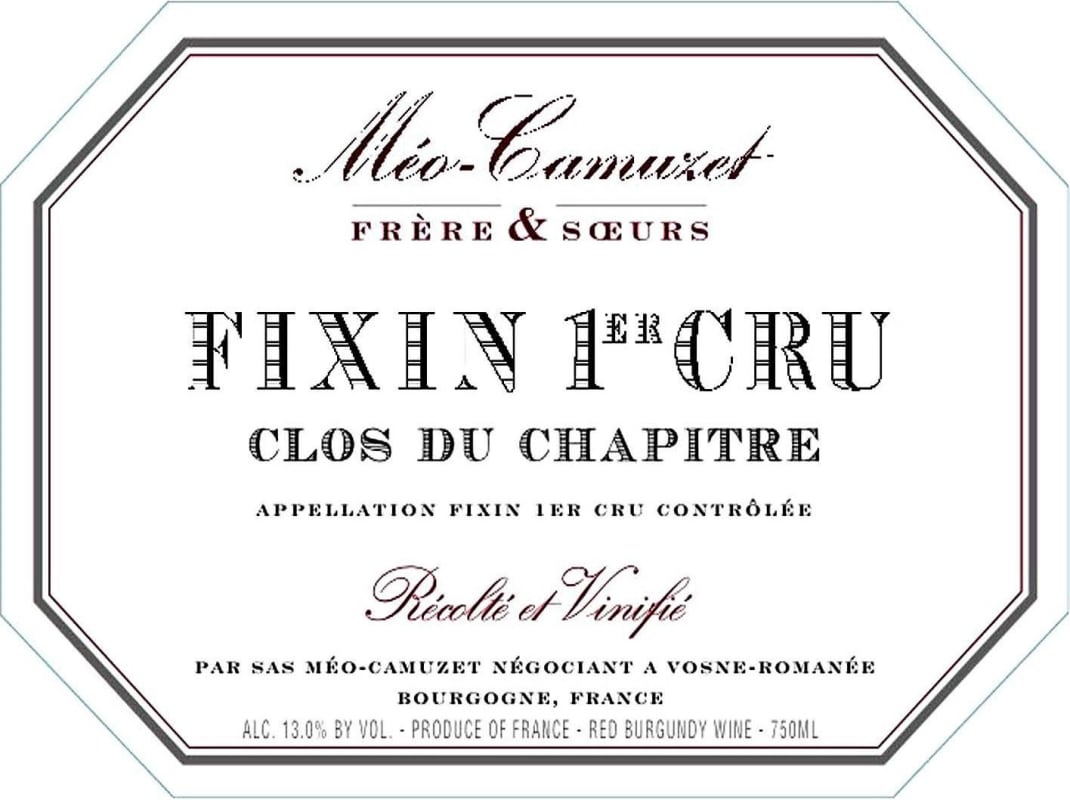 Domaine Meo-Camuzet Fixin Clos du Chapitre Premier Cru 2010 Front Label