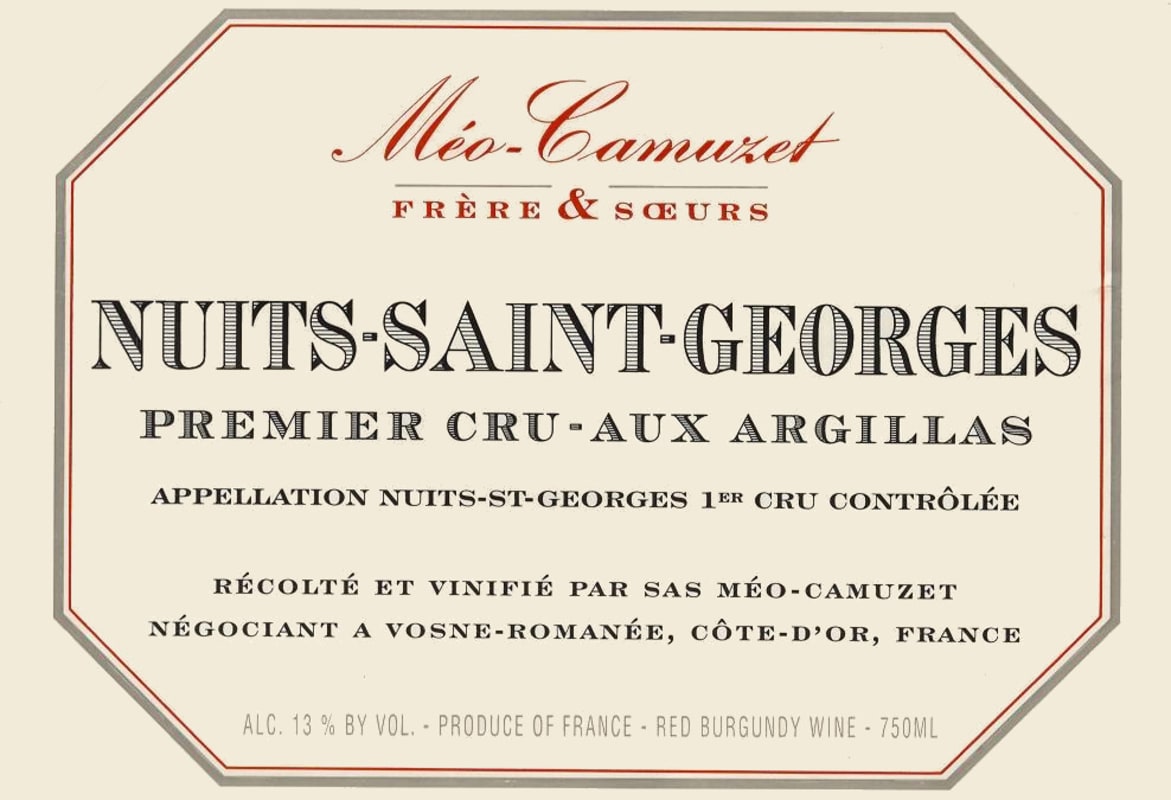 Domaine Meo-Camuzet Nuits-Saint-Georges Aux Argillas Premier Cru 2010 Front Label