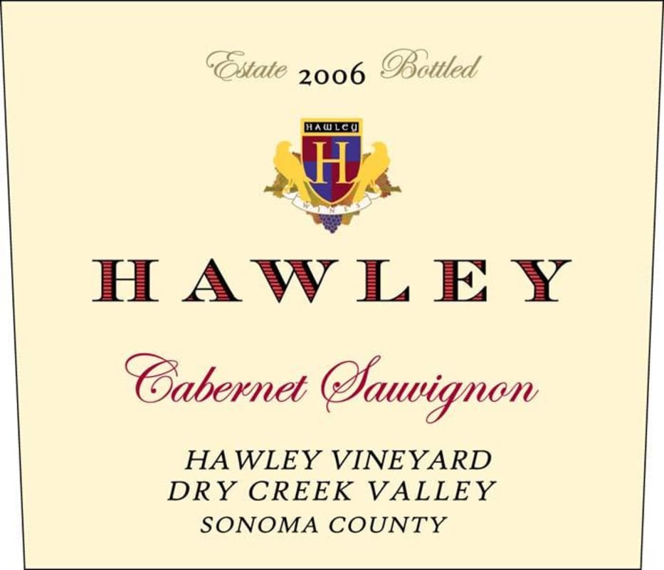 Hawley Estate Cabernet Sauvignon 2006 Front Label