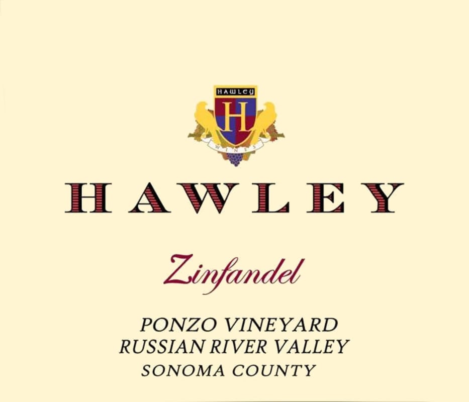 Hawley Ponzo Vineyard Zinfandel 2012 Front Label