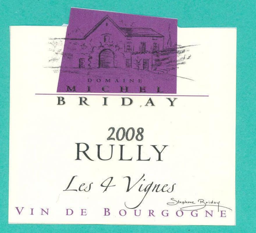 Michel Briday Rully Les 4 Vignes 2008 Front Label
