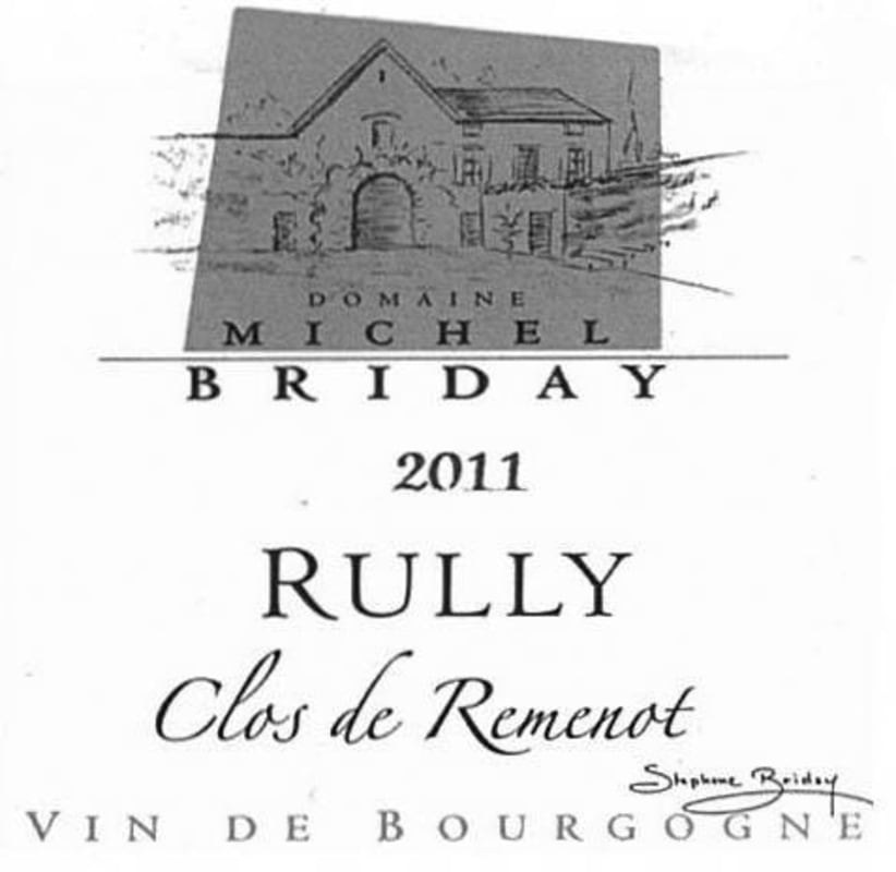 Michel Briday Rully Clos de Remenot 2011 Front Label