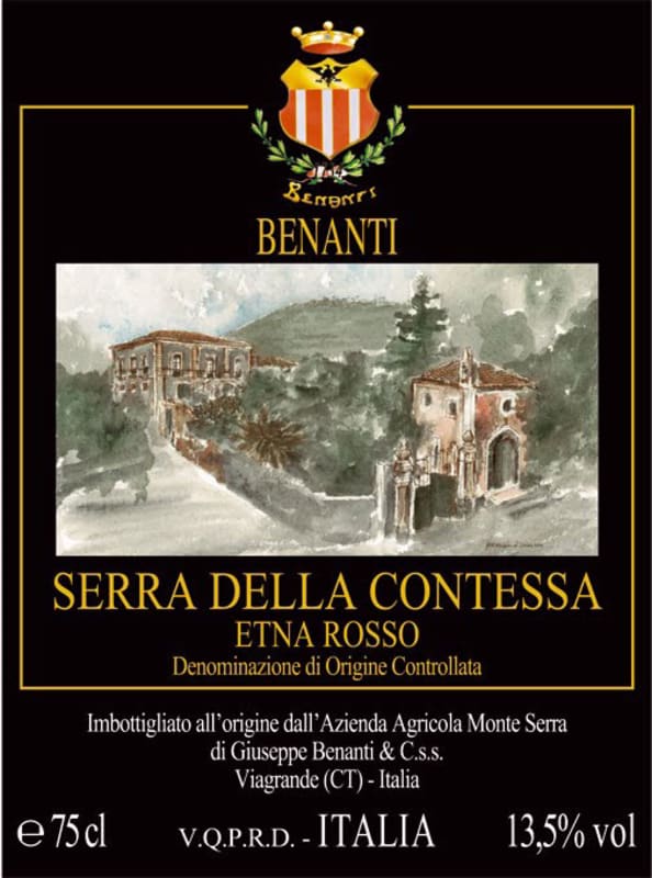 Benanti Serra Della Contessa Etna Rosso 2005 Front Label