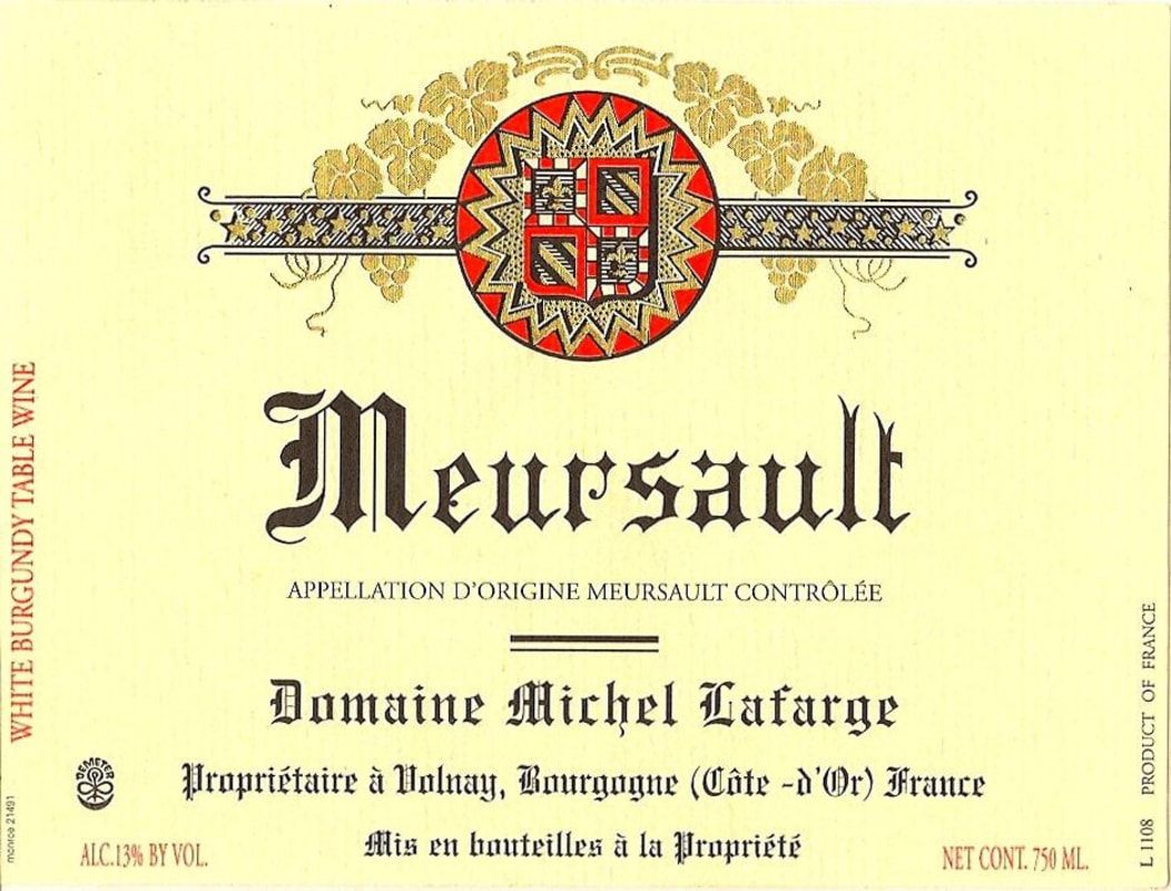 Domaine Michel Lafarge Meursault 2011 Front Label