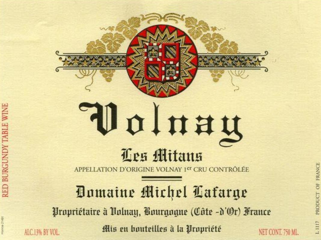 Domaine Michel Lafarge Volnay Les Mitans Premier Cru 2008 Front Label