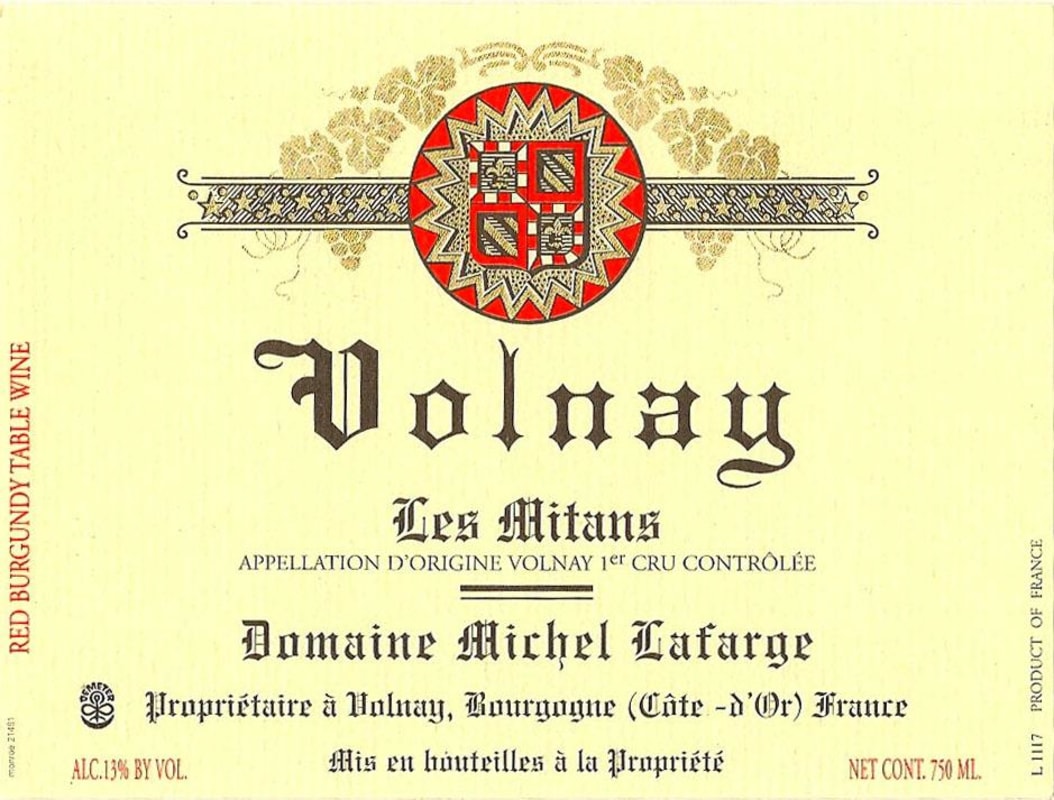 Domaine Michel Lafarge Volnay Les Mitans Premier Cru 2011 Front Label