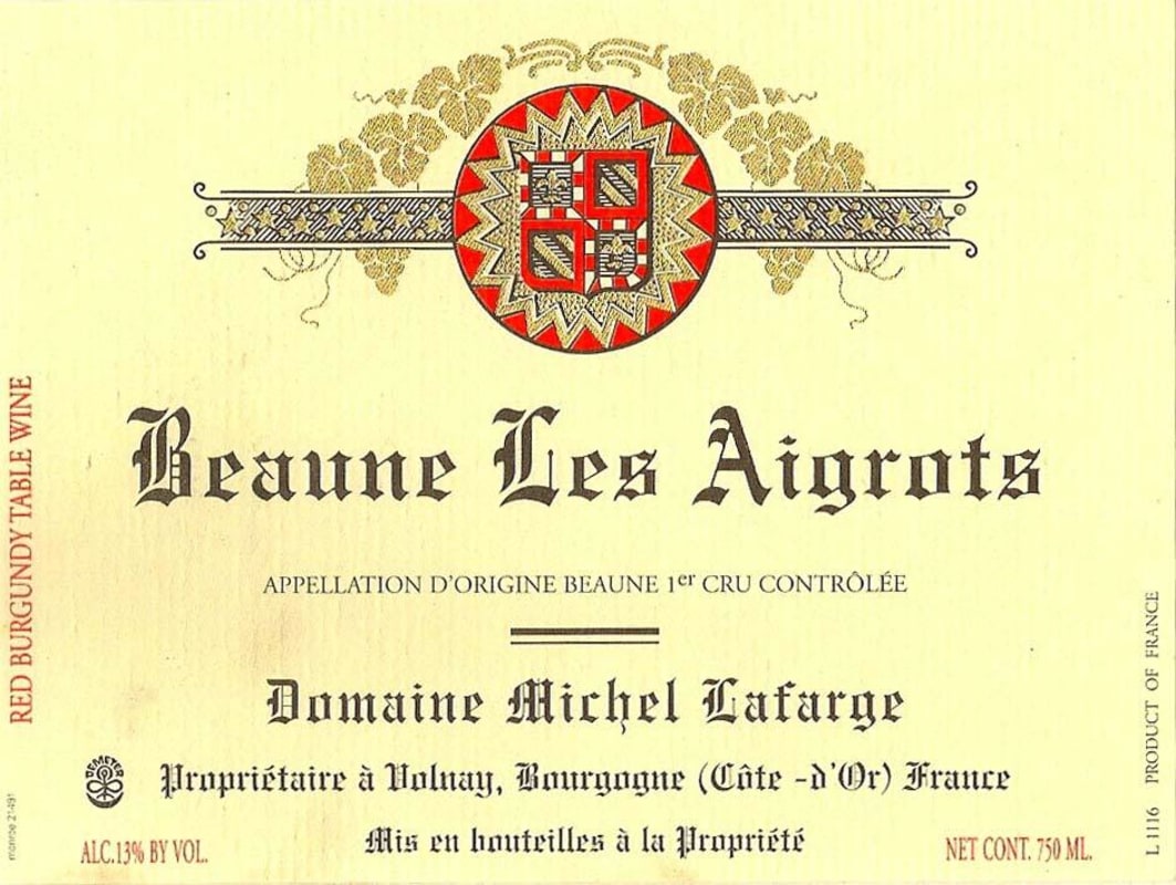 Domaine Michel Lafarge Beaune Les Aigrots Premier Cru 2013 Front Label