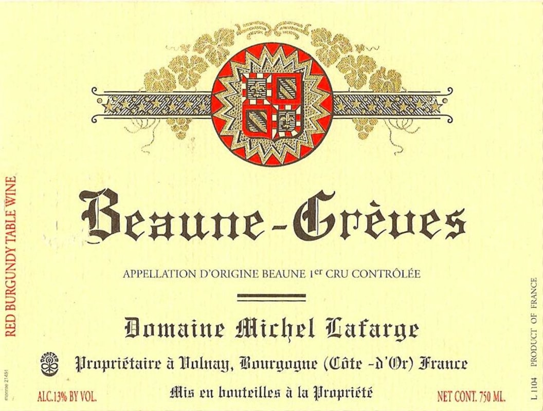 Domaine Michel Lafarge Beaune-Greves Premier Cru 2011 Front Label