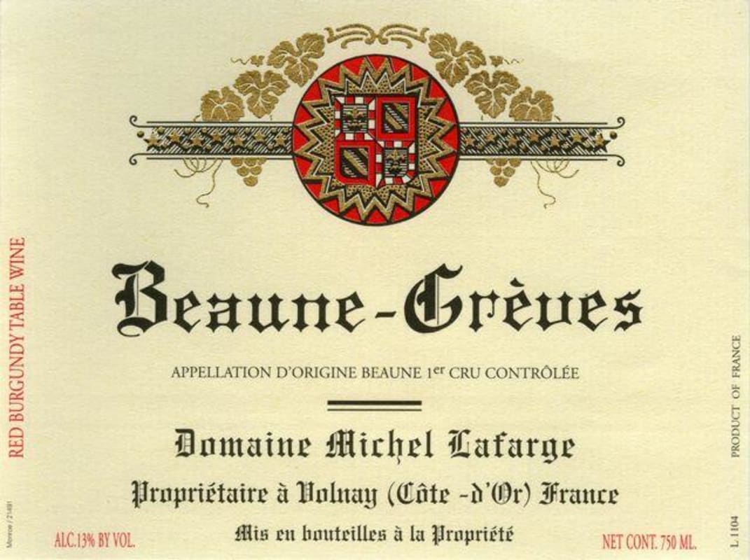 Domaine Michel Lafarge Beaune-Greves Premier Cru 2009 Front Label