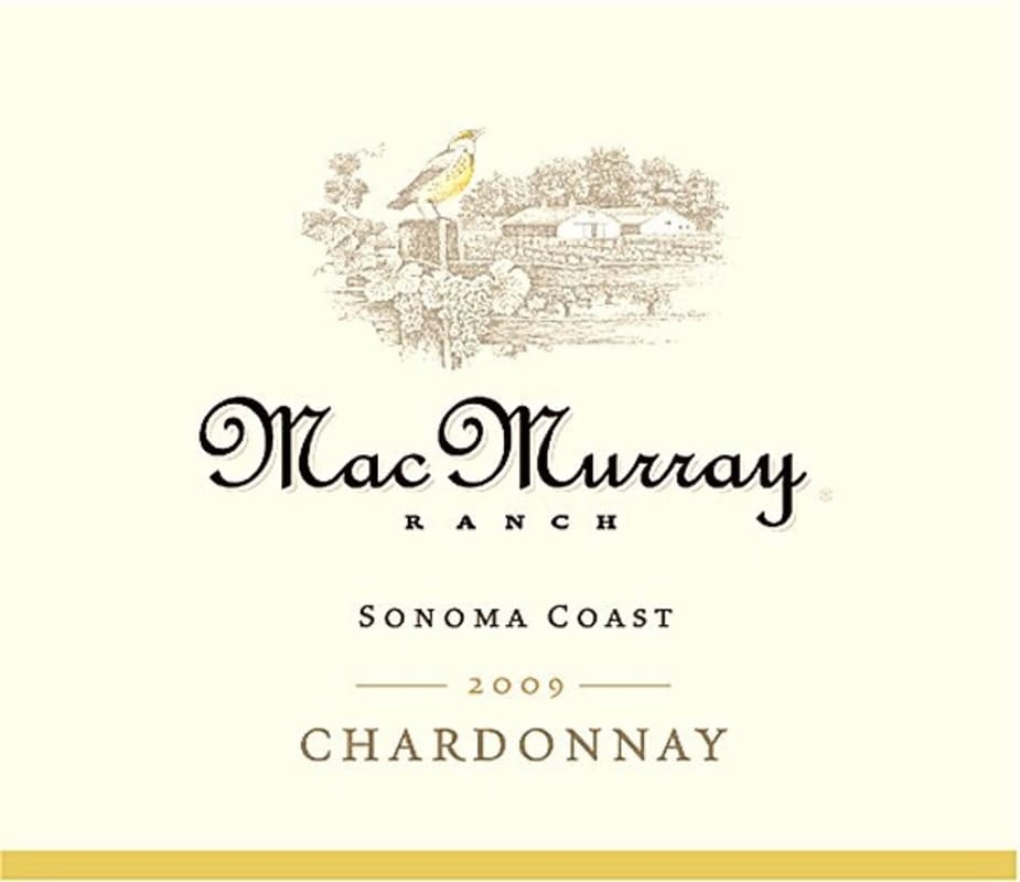 MacMurray Estate Vineyards Sonoma Coast Chardonnay 2009 Front Label