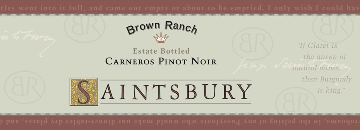 Saintsbury Brown Ranch Pinot Noir 2008 Front Label