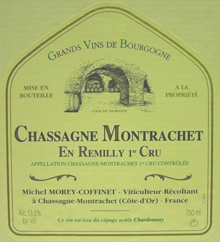Morey-Coffinet Chassagne-Montrachet En Remilly Premier Cru 2004 Front Label