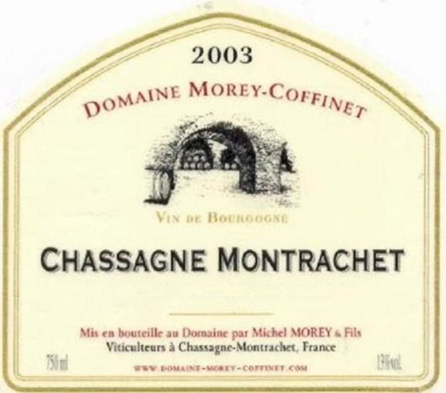 Morey-Coffinet Chassagne-Montrachet 2003 Front Label