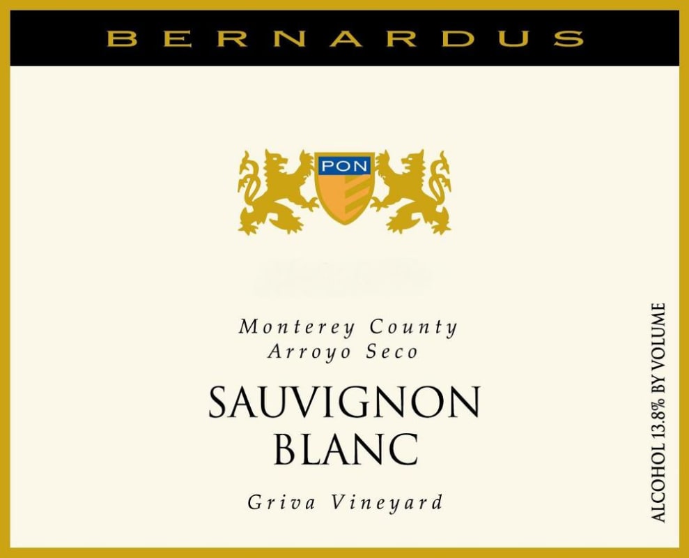 Bernardus Griva Vineyard Sauvignon Blanc 2010 Front Label