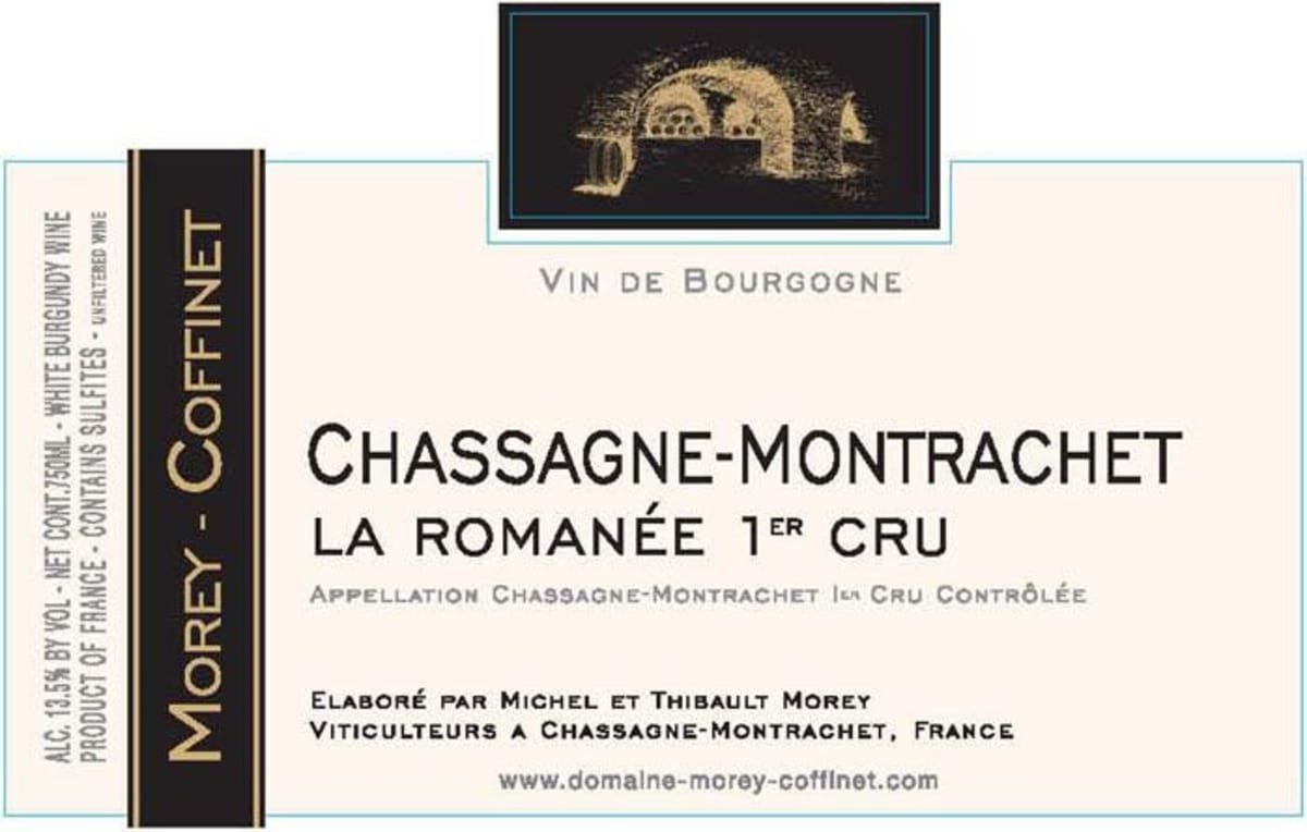 Morey-Coffinet Chassagne Montrachet La Romanee Premier Cru 2012 Front Label