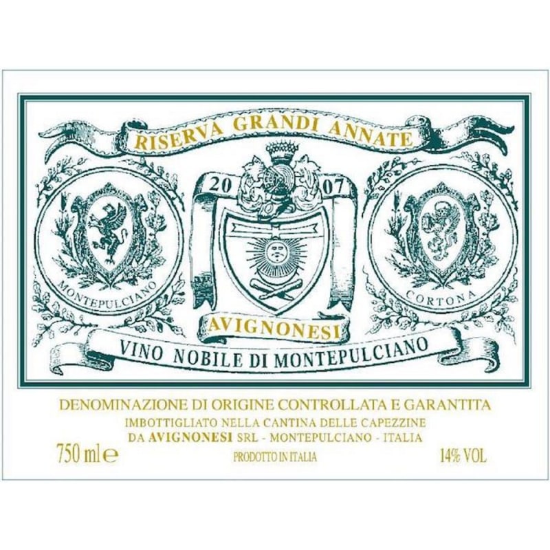Avignonesi Grandi Annate Riserva Vino Nobile di Montepulciano 2007 Front Label