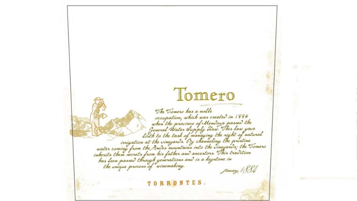 Tomero Torrontes 2009 Front Label