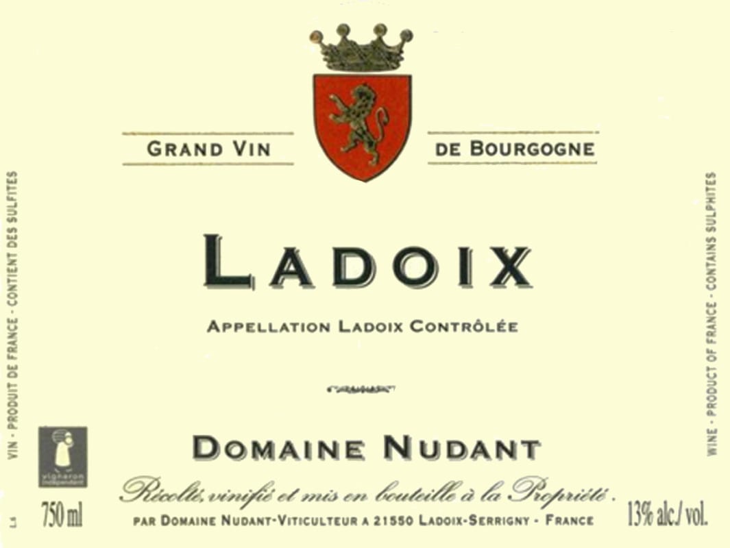 Domaine Nudant Ladoix 2014 Front Label