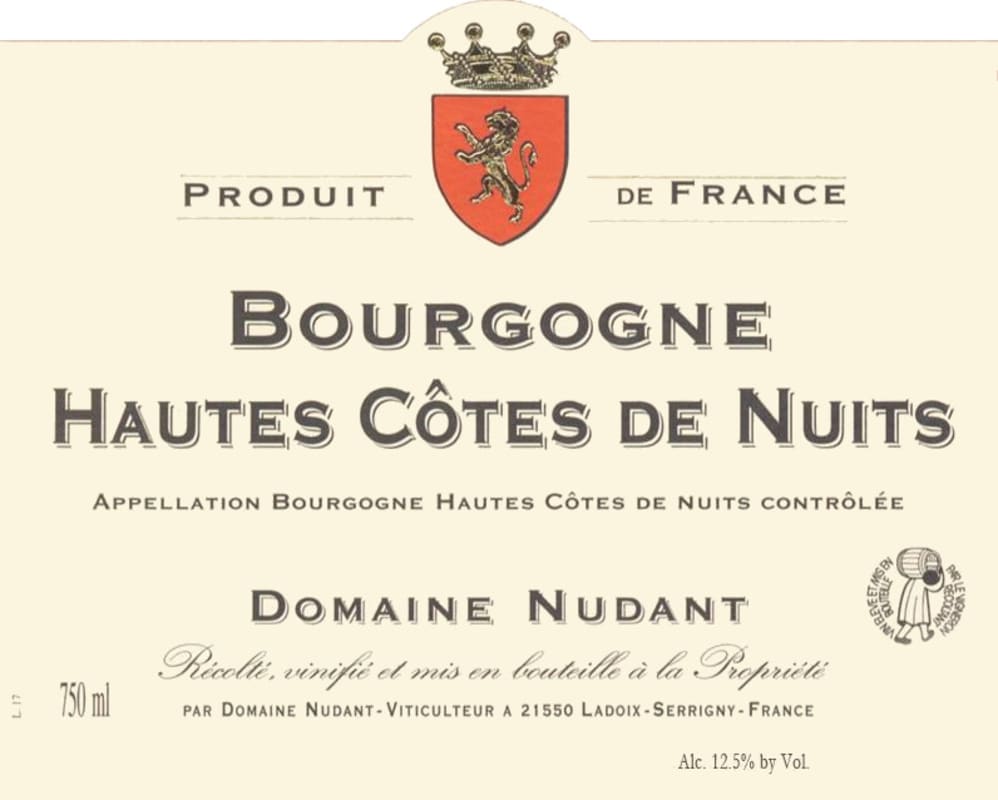Domaine Nudant Bourgogne Hautes Cotes de Nuits Rouge 2006 Front Label