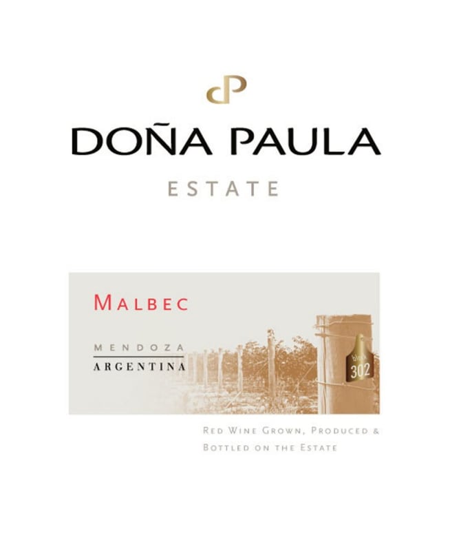 Dona Paula Estate Malbec 2010 Front Label