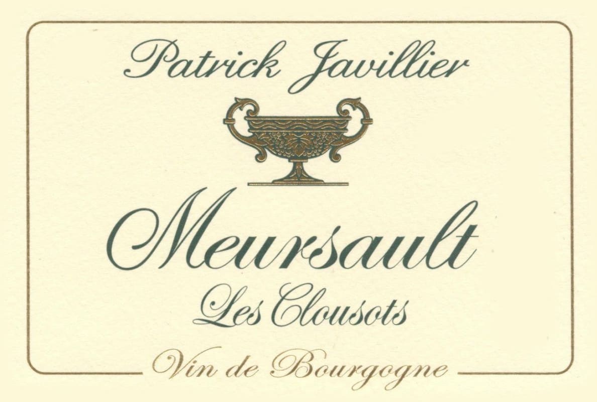 Patrick Javillier Meursault Les Clousots 2009 Front Label
