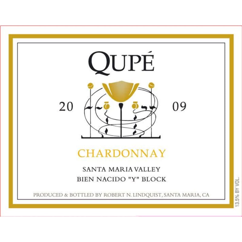 Qupe Bien Nacido Y Block Chardonnay 2009 Front Label