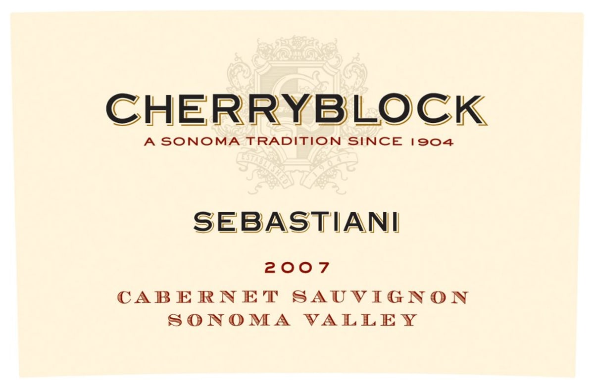 Sebastiani Cherryblock Cabernet Sauvignon 2007 Front Label