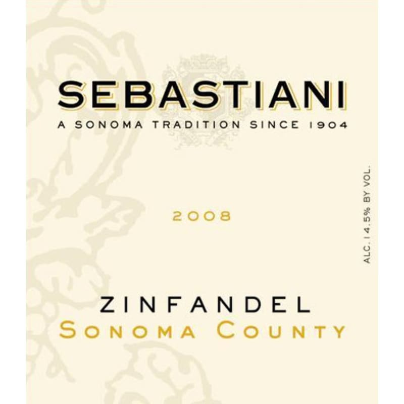 Sebastiani Sonoma County Zinfandel 2008 Front Label