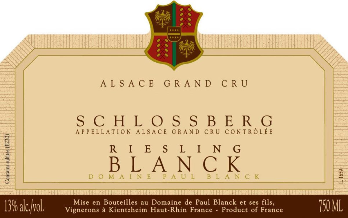 Paul Blanck Et Fils Schlossberg Riesling Grand Cru 2011 Front Label