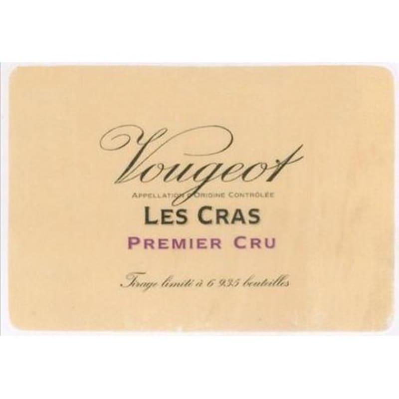 Domaine de la Vougeraie Vougeot Les Cras Premier Cru 2008 Front Label