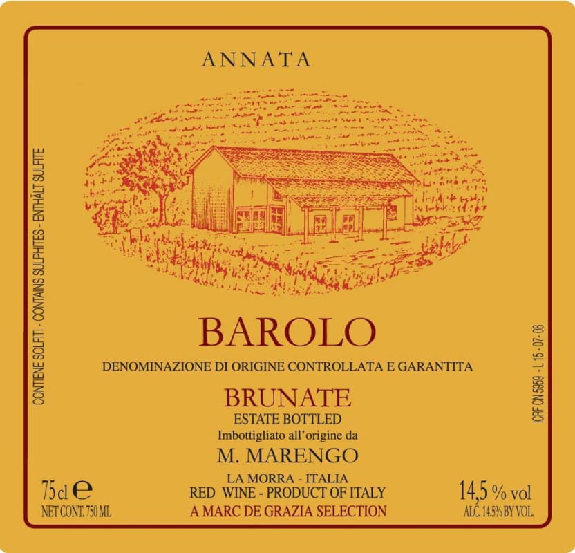 M. Marengo Barolo 2007 Front Label