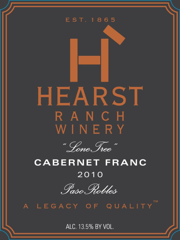 Hearst Ranch Lone Tree Cabernet Franc 2010 Front Label