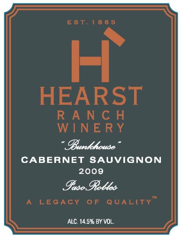 Hearst Ranch Bunkhouse Cabernet Sauvignon 2009 Front Label