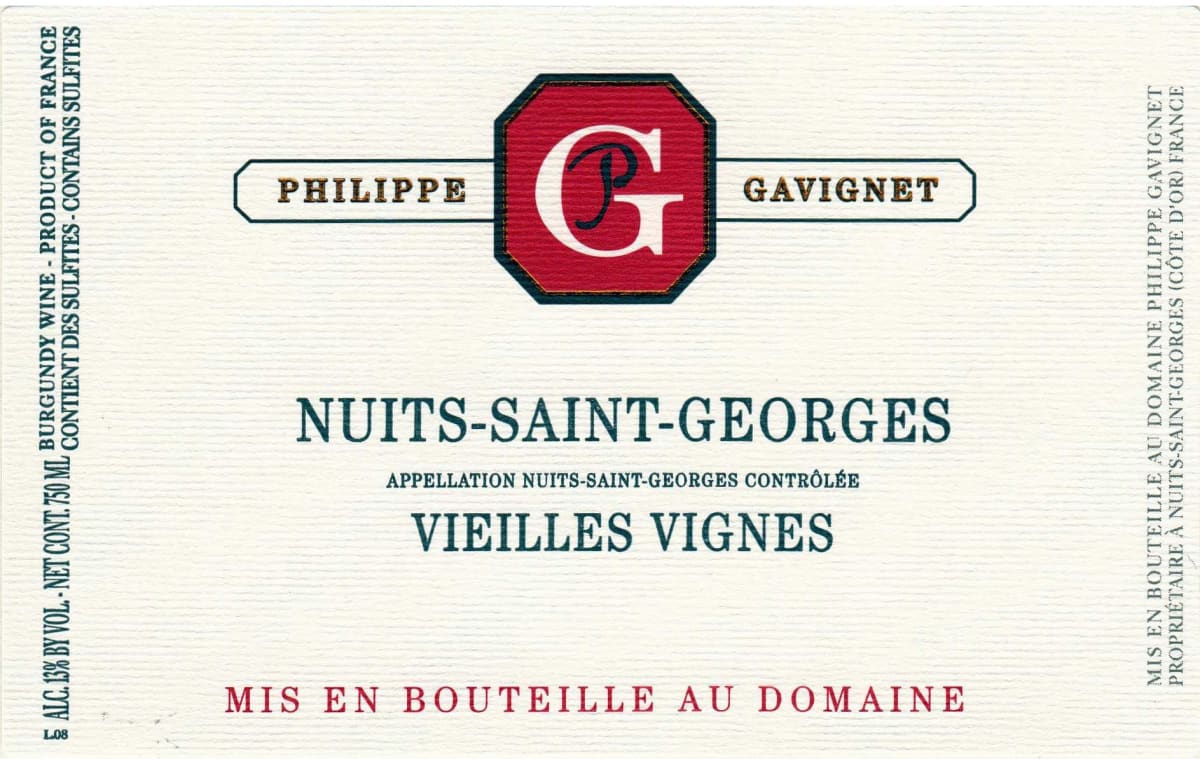 Philippe Gavignet Nuits-St.-Georges Vieilles Vignes 2013 Front Label