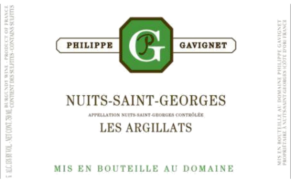 Philippe Gavignet Nuits-Saint-Georges Les Argillats Blanc 2013 Front Label