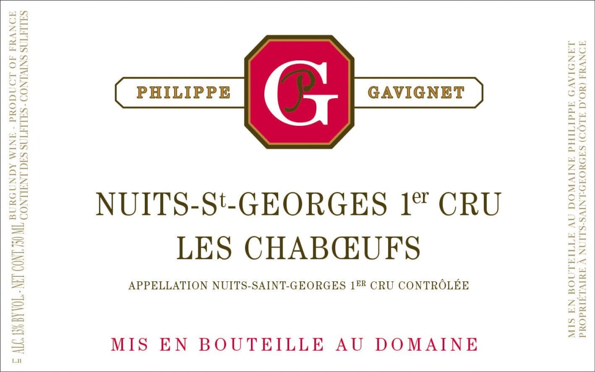Philippe Gavignet Nuits-St-Georges Les Chaboeufs 2012 Front Label