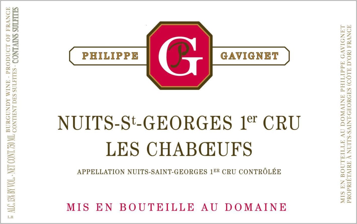 Philippe Gavignet Nuits-St-Georges Les Chaboeufs 2009 Front Label