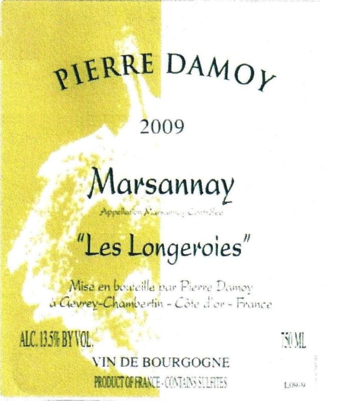 Pierre Damoy Marsannay Les Longeroies 2009 Front Label