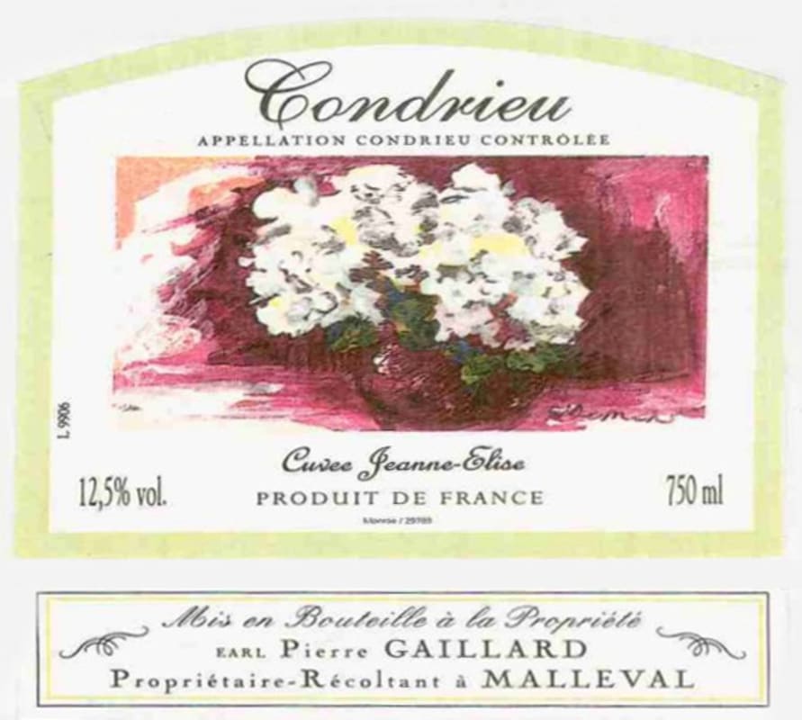 Pierre Gaillard Condrieu Cuvee Jeanne-Elise 2007 Front Label