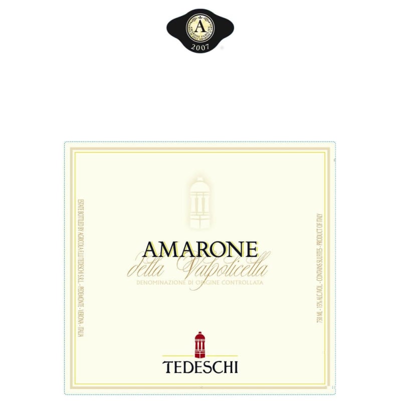 Tedeschi Amarone della Valpolicella 2007 Front Label