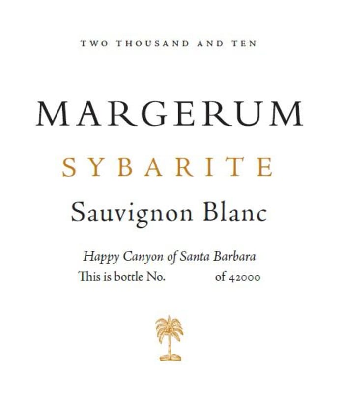 Margerum Sybarite Sauvignon Blanc 2010 Front Label