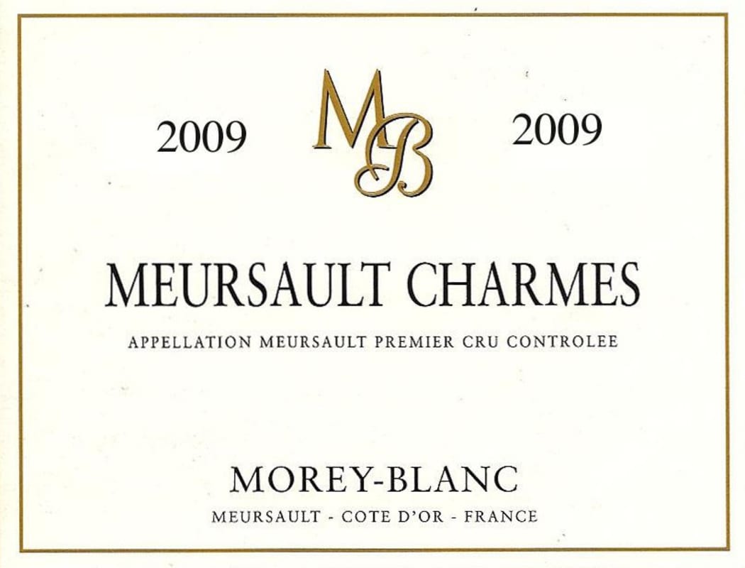 Morey-Blanc Meursault Charmes Premier Cru 2009 Front Label
