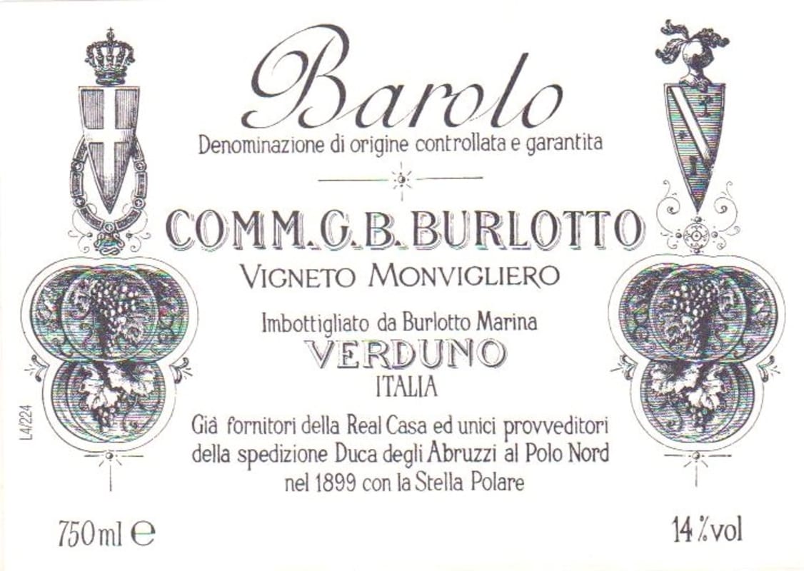 G.B. Burlotto Barolo Vigneto Monvigliero 2007 Front Label