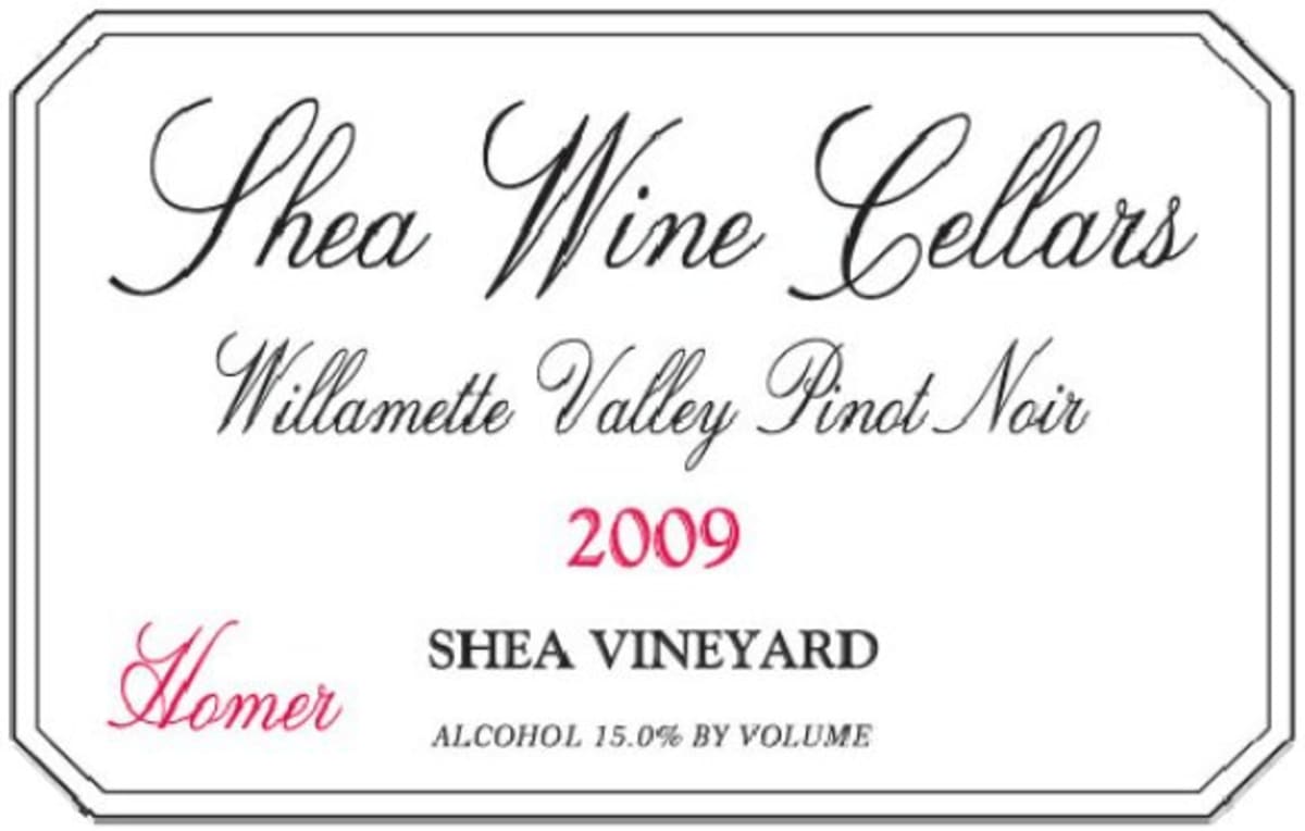 Shea Homer Pinot Noir 2009 Front Label