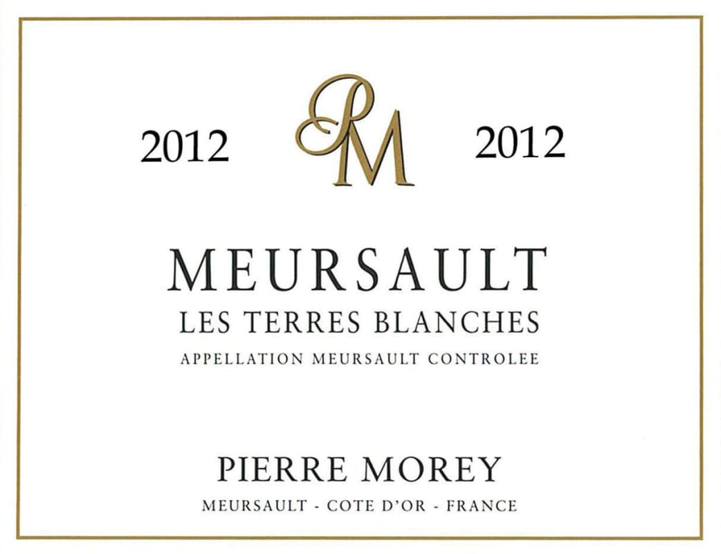 Domaine Pierre Morey Meursault Les Terres Blanches 2012 Front Label