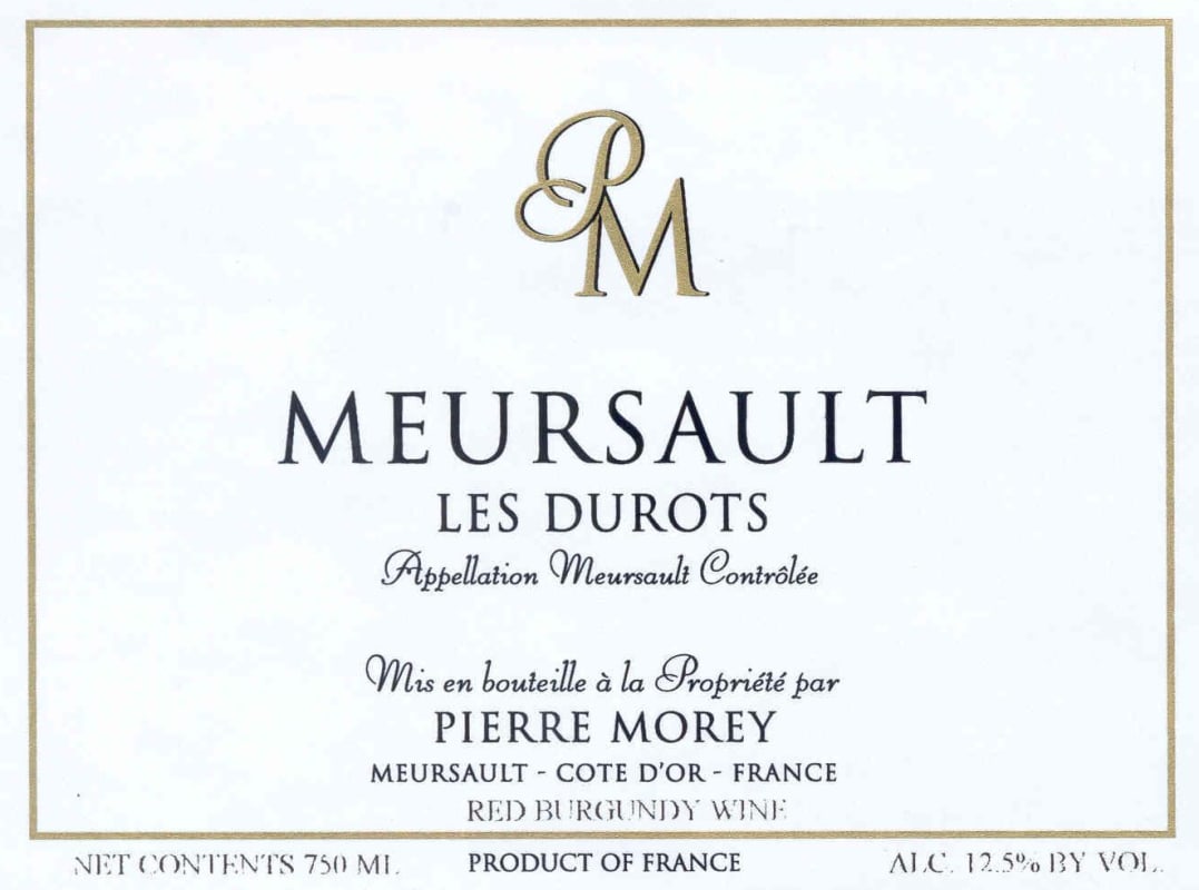 Domaine Pierre Morey Meursault Les Durots 2010 Front Label