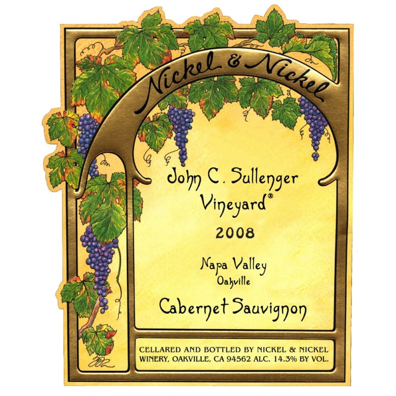 Nickel & Nickel John C. Sullenger Vineyard Cabernet Sauvignon 2008 Front Label
