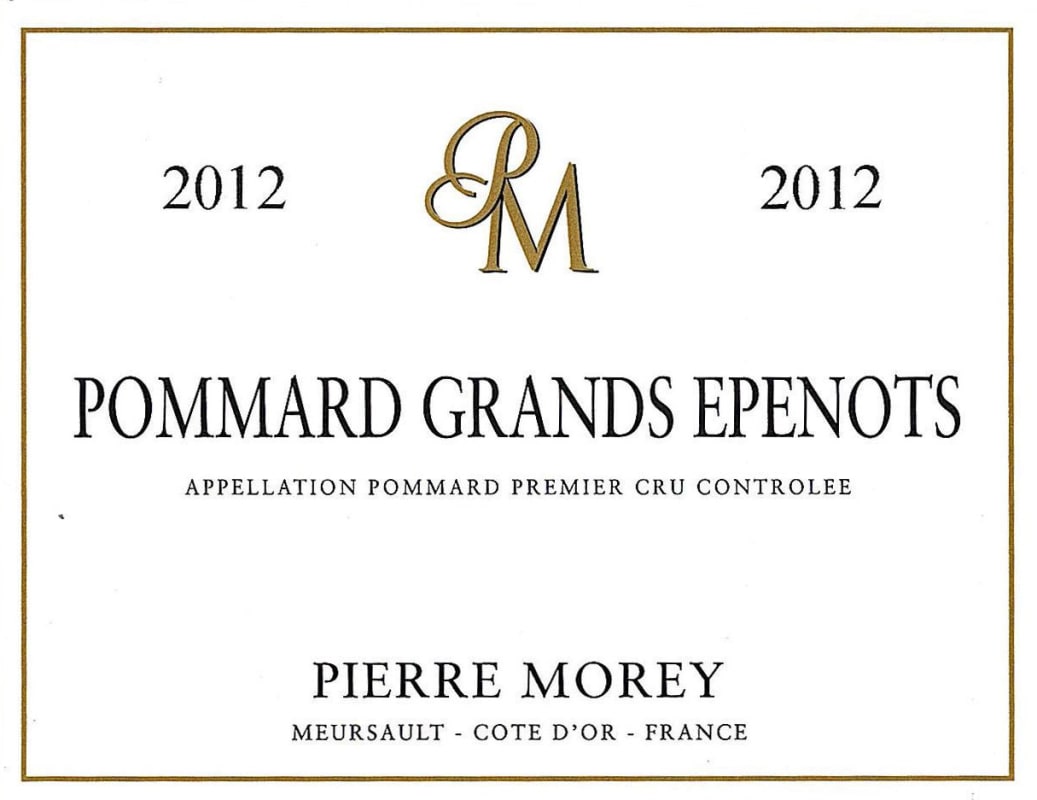 Domaine Pierre Morey Pommard Grands Epenots Premier Cru 2012 Front Label