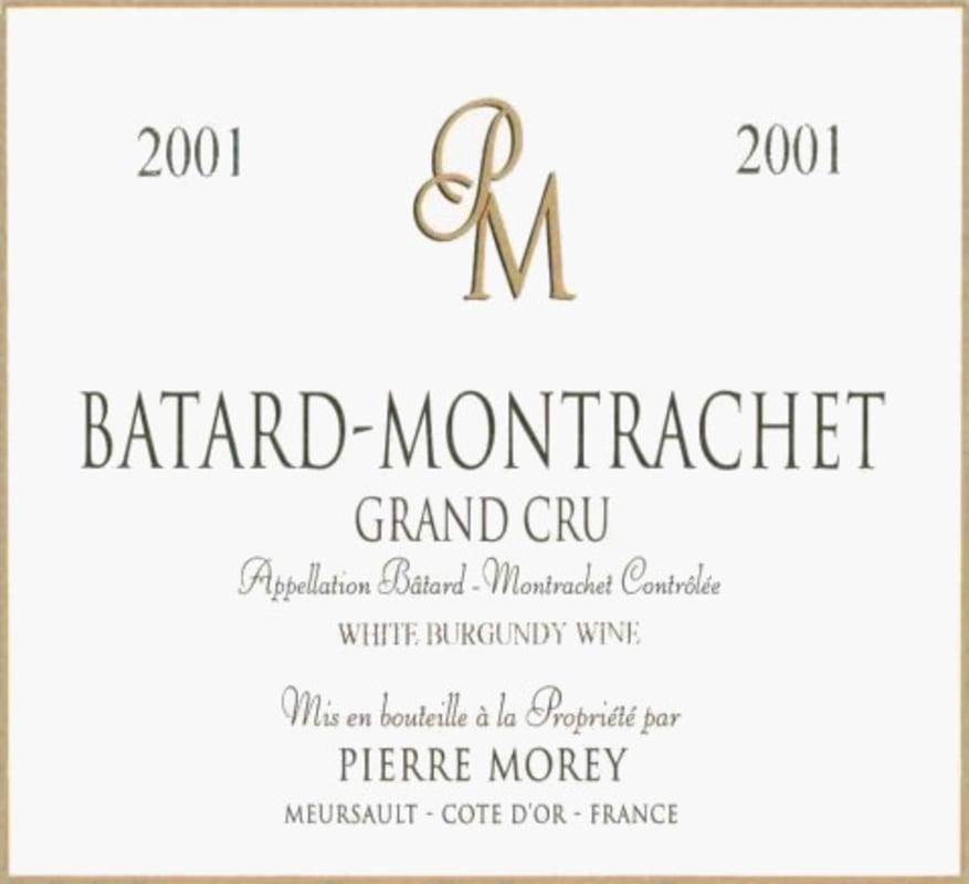 Domaine Pierre Morey Batard-Montrachet Grand Cru 2001 Front Label